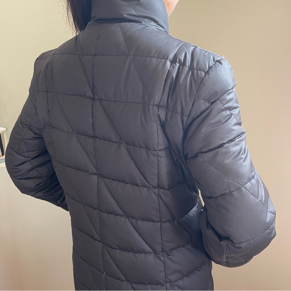 JNY Down & Fur Puffer Black with Carmel-colored trim Jones New York Med - Picture 5 of 17